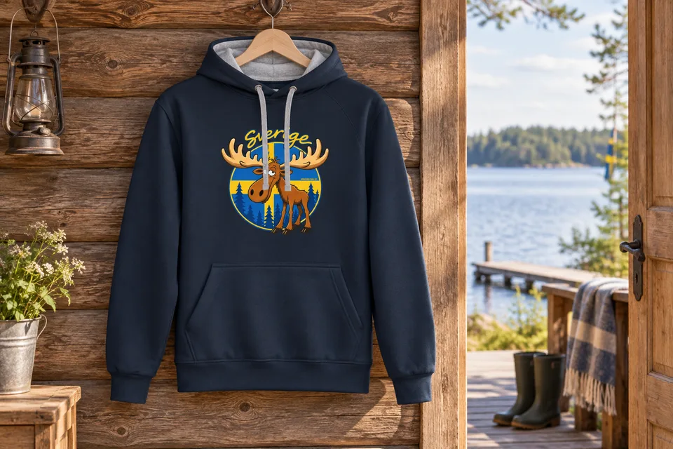 Kontrast-Hoodie · Sverige – Schweden-Liebe